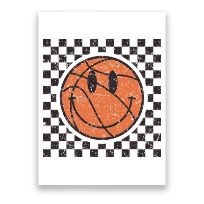 Happy Face Basketball Lover Smile Face Funny Smiling Poster