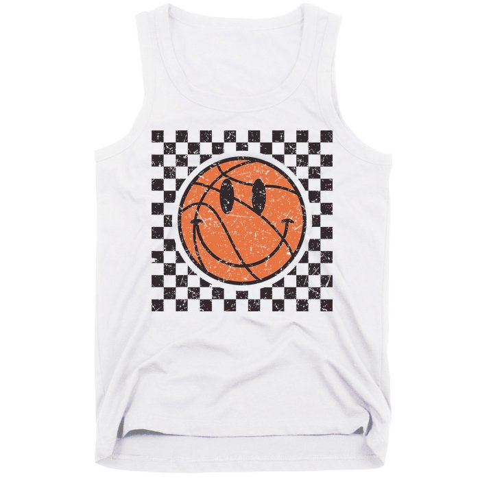 Happy Face Basketball Lover Smile Face Funny Smiling Tank Top