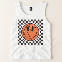 Happy Face Basketball Lover Smile Face Funny Smiling Tank Top