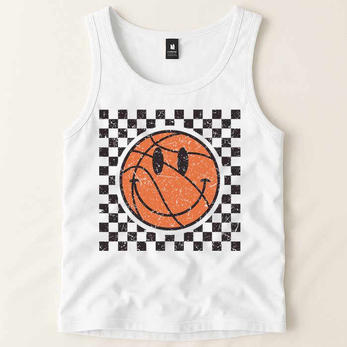 Happy Face Basketball Lover Smile Face Funny Smiling Tank Top