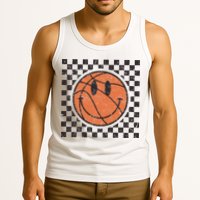 Happy Face Basketball Lover Smile Face Funny Smiling Tank Top