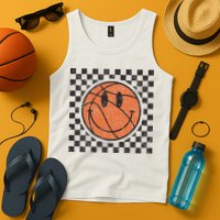 Happy Face Basketball Lover Smile Face Funny Smiling Tank Top