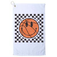 Happy Face Basketball Lover Smile Face Funny Smiling Golf Towel