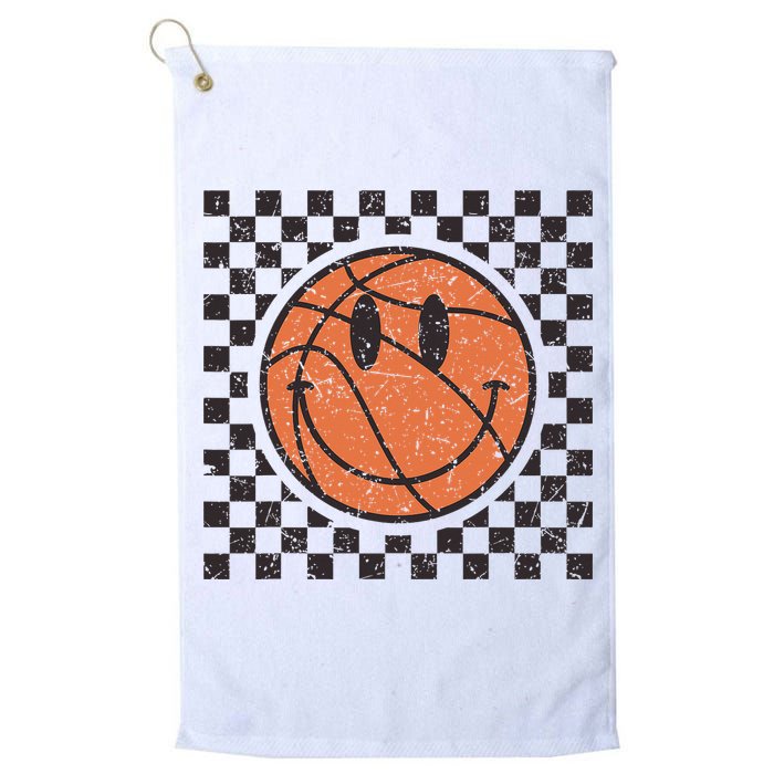 Happy Face Basketball Lover Smile Face Funny Smiling Golf Towel