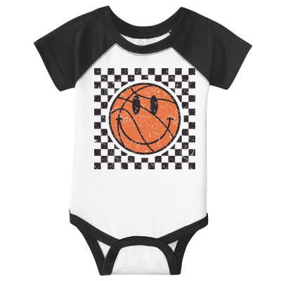 Happy Face Basketball Lover Smile Face Funny Smiling Infant Baby Jersey Bodysuit