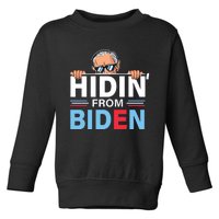 Hidin From Biden Funny Toddler Sweatshirt