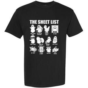 Halloween Funny Boo Sheet Halloween The Sheet List Garment-Dyed Heavyweight T-Shirt