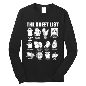 Halloween Funny Boo Sheet Halloween The Sheet List Long Sleeve Shirt