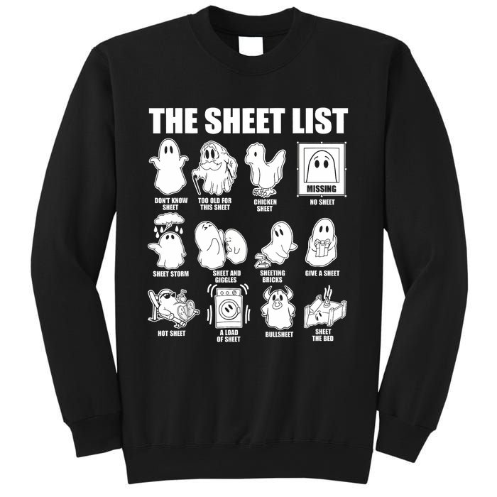 Halloween Funny Boo Sheet Halloween The Sheet List Sweatshirt