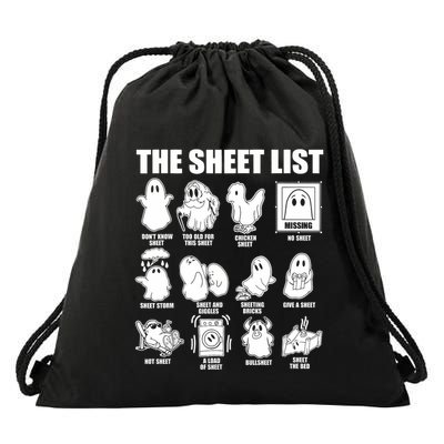 Halloween Funny Boo Sheet Halloween The Sheet List Drawstring Bag