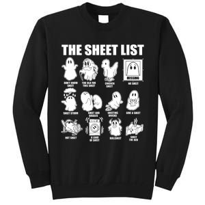 Halloween Funny Boo Sheet Halloween The Sheet List Tall Sweatshirt