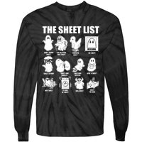 Halloween Funny Boo Sheet Halloween The Sheet List Tie-Dye Long Sleeve Shirt