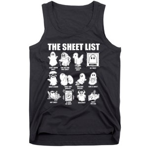 Halloween Funny Boo Sheet Halloween The Sheet List Tank Top