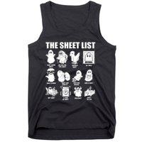 Halloween Funny Boo Sheet Halloween The Sheet List Tank Top