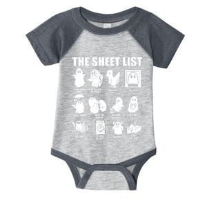 Halloween Funny Boo Sheet Halloween The Sheet List Infant Baby Jersey Bodysuit