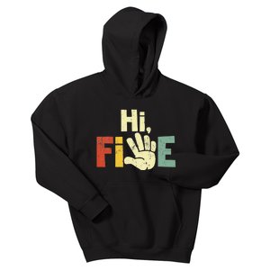 Hi Five Birthday Party Decorations 5 Year Old Kids Hoodie