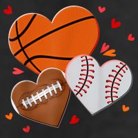 Heart Football Basketball Baseball Valentines Day Boy 7 Panel Mesh Trucker Snapback Hat
