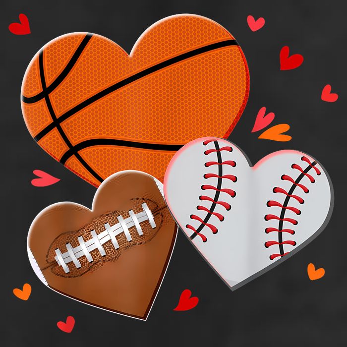 Heart Football Basketball Baseball Valentines Day Boy 7 Panel Mesh Trucker Snapback Hat