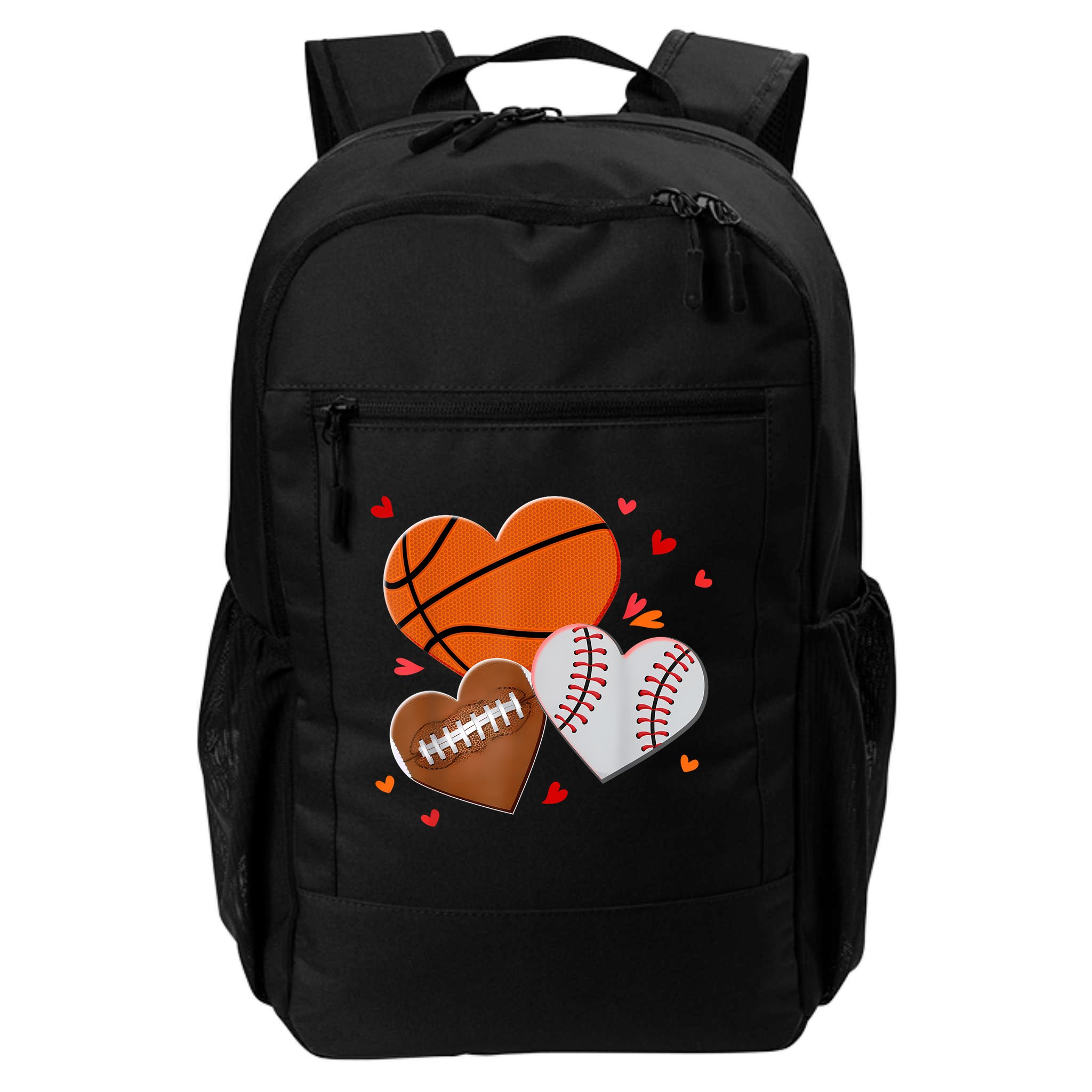 Heart Football Basketball Baseball Valentines Day Boy Backpack