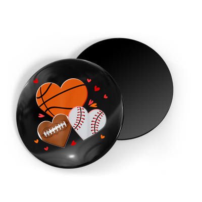 Heart Football Basketball Baseball Valentines Day Boy Magnet