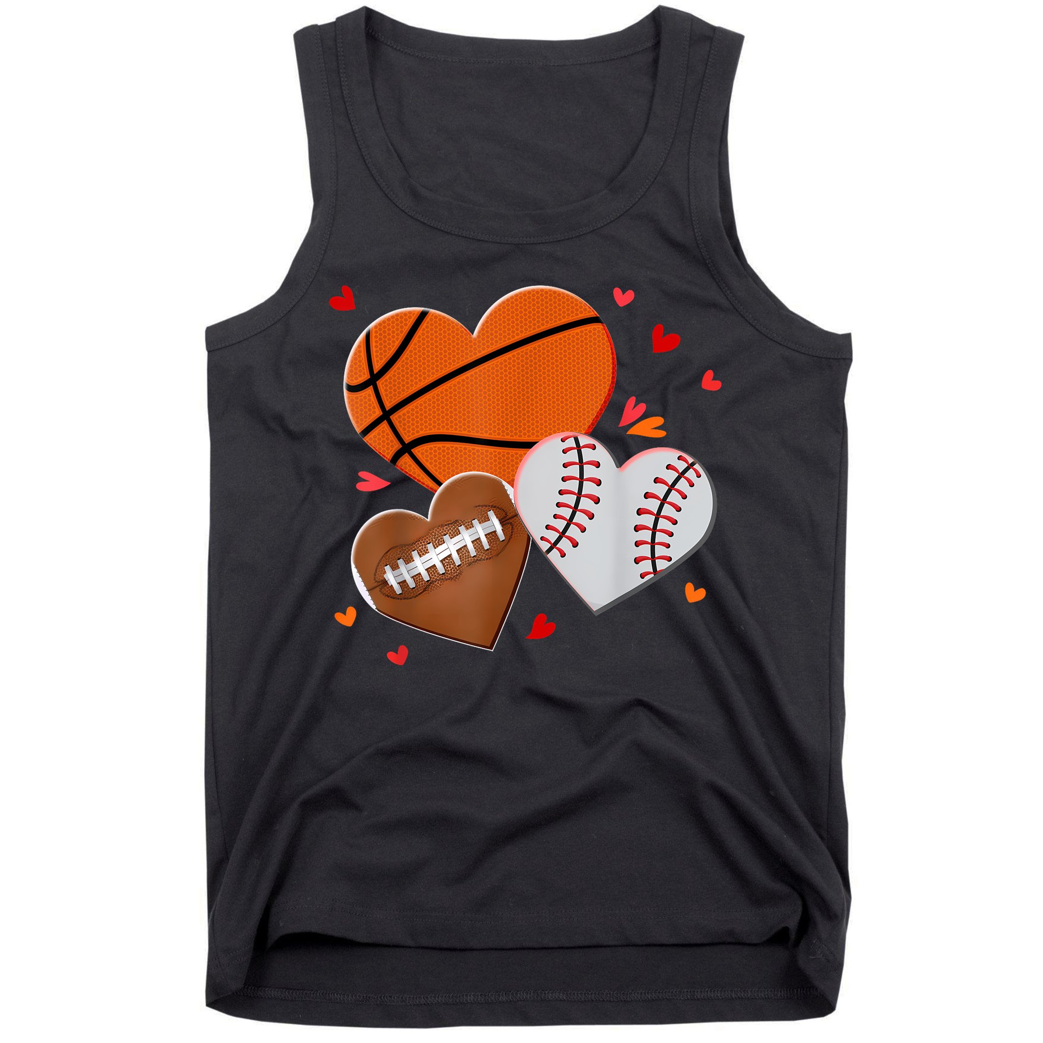 Heart Football Basketball Baseball Valentines Day Boy Tank Top
