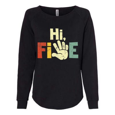 Hi Five Birthday Party Decorations 5 Year Old Womens California Wash Sweatshirt