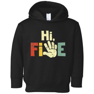 Hi Five Birthday Party Decorations 5 Year Old Toddler Hoodie