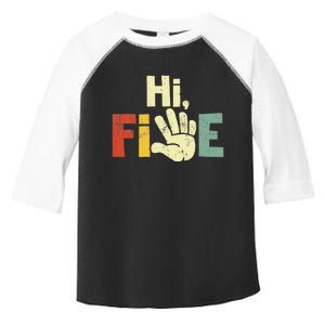 Hi Five Birthday Party Decorations 5 Year Old Toddler Fine Jersey T-Shirt