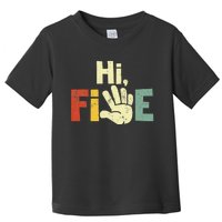 Hi Five Birthday Party Decorations 5 Year Old Toddler T-Shirt