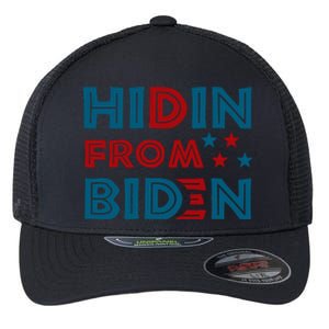 Hidin From Biden Funny Flexfit Unipanel Trucker Cap