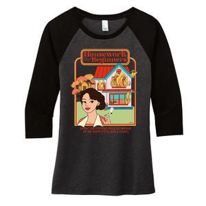 Housework For Beginners How To Finish Housework In 30 Women's Tri-Blend 3/4-Sleeve Raglan Shirt