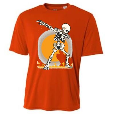 Halloween For Boy Kids Girl Dabbing Skeleton Costume Cooling Performance Crew T-Shirt