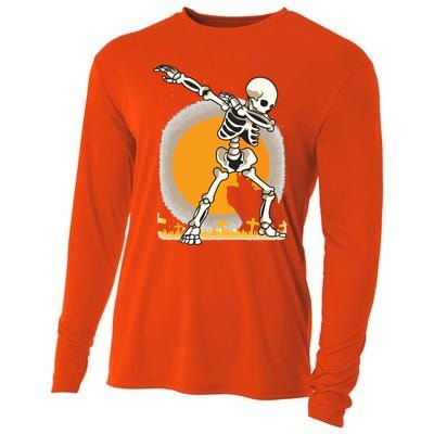 Halloween For Boy Kids Girl Dabbing Skeleton Costume Cooling Performance Long Sleeve Crew