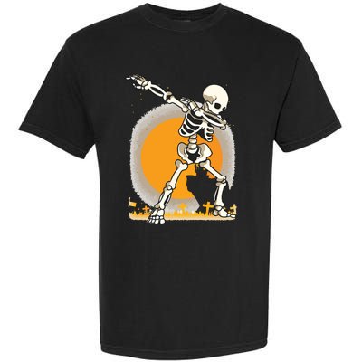 Halloween For Boy Kids Girl Dabbing Skeleton Costume Garment-Dyed Heavyweight T-Shirt