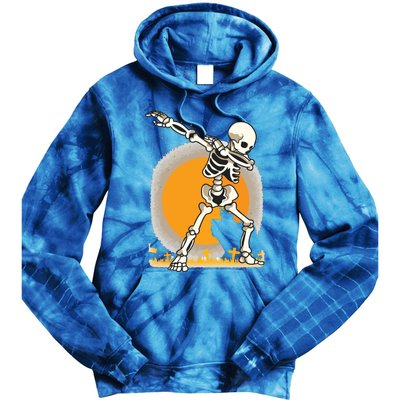 Halloween For Boy Kids Girl Dabbing Skeleton Costume Tie Dye Hoodie