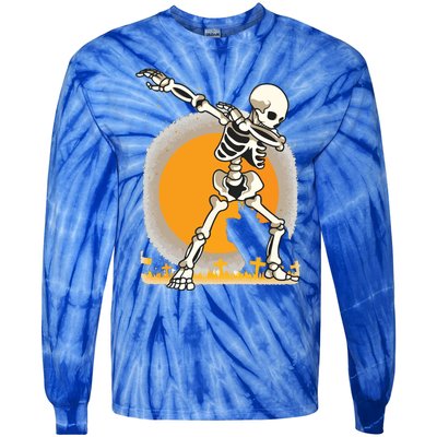 Halloween For Boy Kids Girl Dabbing Skeleton Costume Tie-Dye Long Sleeve Shirt