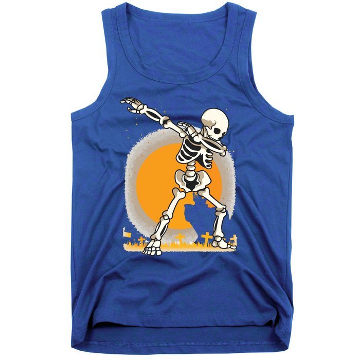 Halloween For Boy Kids Girl Dabbing Skeleton Costume Tank Top