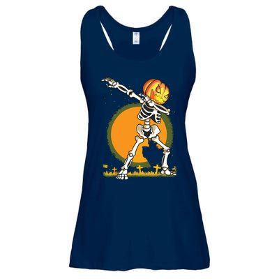 Halloween For Boy Kids Dabbing Skeleton Pumpkin Dab Ladies Essential Flowy Tank