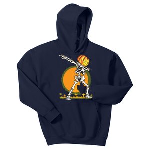 Halloween For Boy Kids Dabbing Skeleton Pumpkin Dab Kids Hoodie