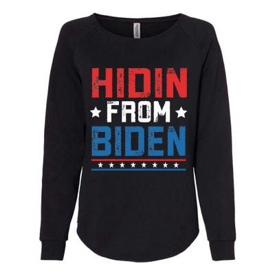 Hidin From Biden Usa Flag Funny Political Joe Biden Womens California Wash Sweatshirt