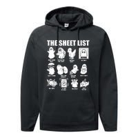 Halloween Funny Boo Sheet Halloween The Sheet List Performance Fleece Hoodie