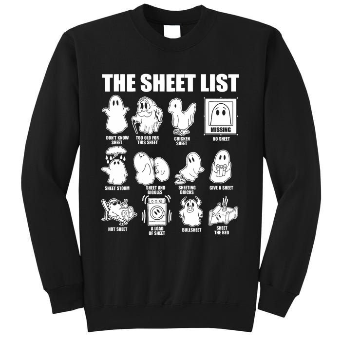 Halloween Funny Boo Sheet Halloween The Sheet List Sweatshirt