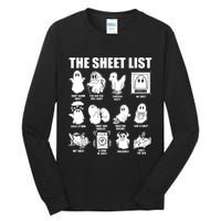 Halloween Funny Boo Sheet Halloween The Sheet List Tall Long Sleeve T-Shirt