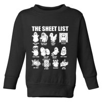 Halloween Funny Boo Sheet Halloween The Sheet List Toddler Sweatshirt