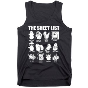 Halloween Funny Boo Sheet Halloween The Sheet List Tank Top