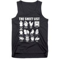 Halloween Funny Boo Sheet Halloween The Sheet List Tank Top