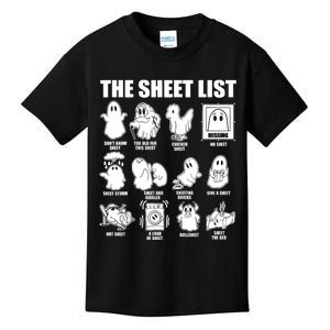 Halloween Funny Boo Sheet Halloween The Sheet List Kids T-Shirt