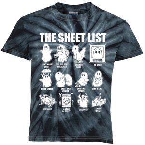 Halloween Funny Boo Sheet Halloween The Sheet List Kids Tie-Dye T-Shirt