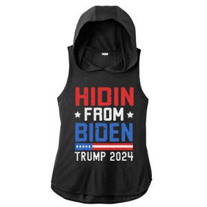 Hidin From Biden Trump 2024 Funny Anti Joe Biden Ladies PosiCharge Tri-Blend Wicking Draft Hoodie Tank