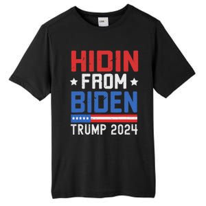 Hidin From Biden Trump 2024 Funny Anti Joe Biden Tall Fusion ChromaSoft Performance T-Shirt